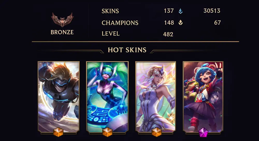 BRONZE III - 482 LVL - 137 SKIN