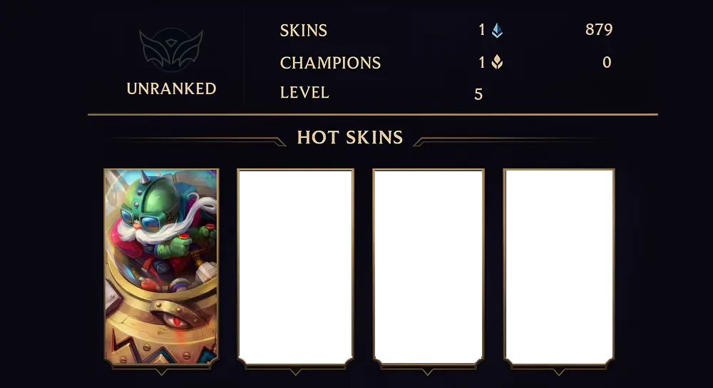 UNRANKED - 5 LVL - 1 SKIN