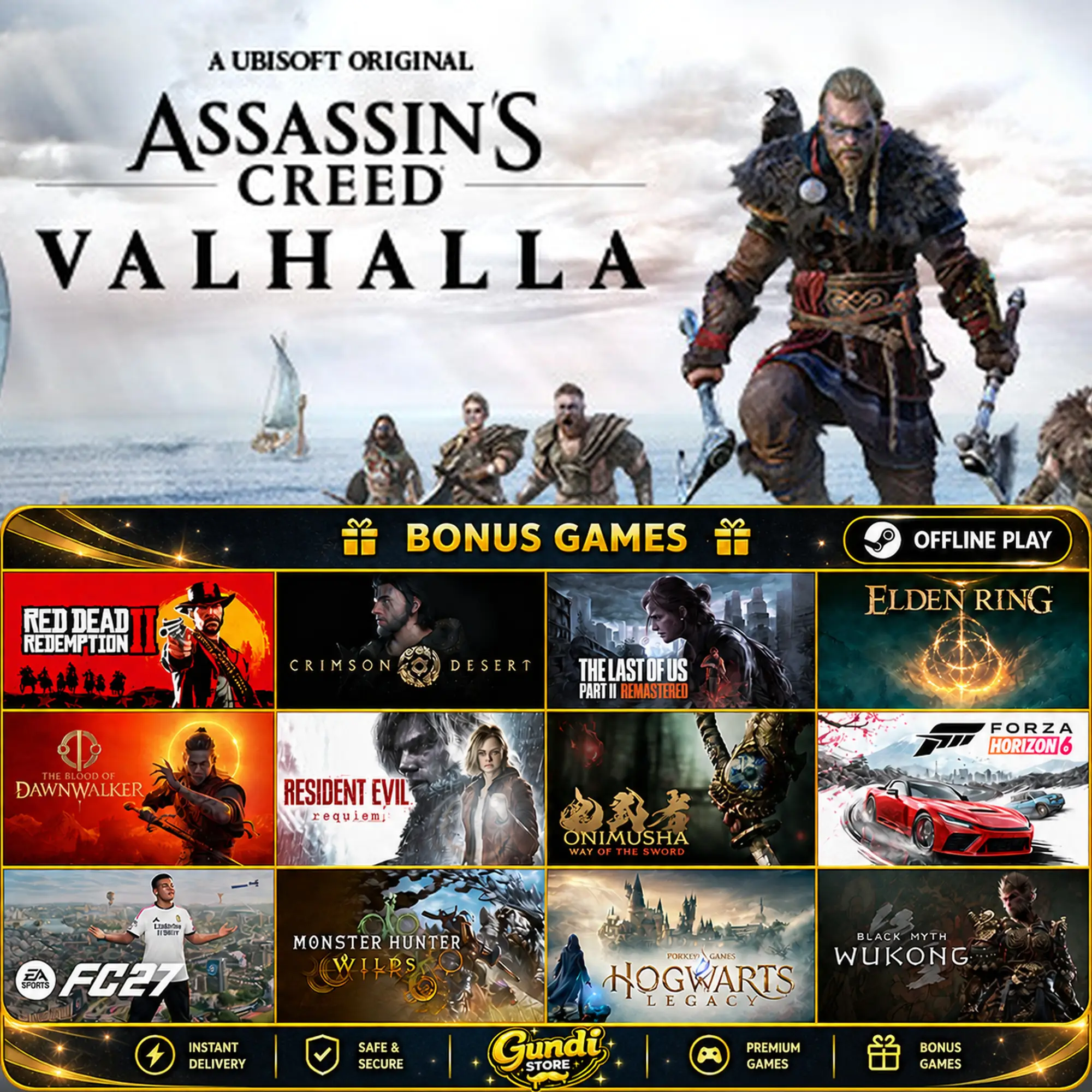 [AUTO CODE] - Assassin's Creed Valhalla + BONUS GAME