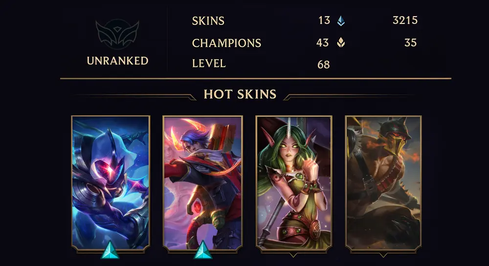 UNRANKED - 68 LVL - 13 SKIN
