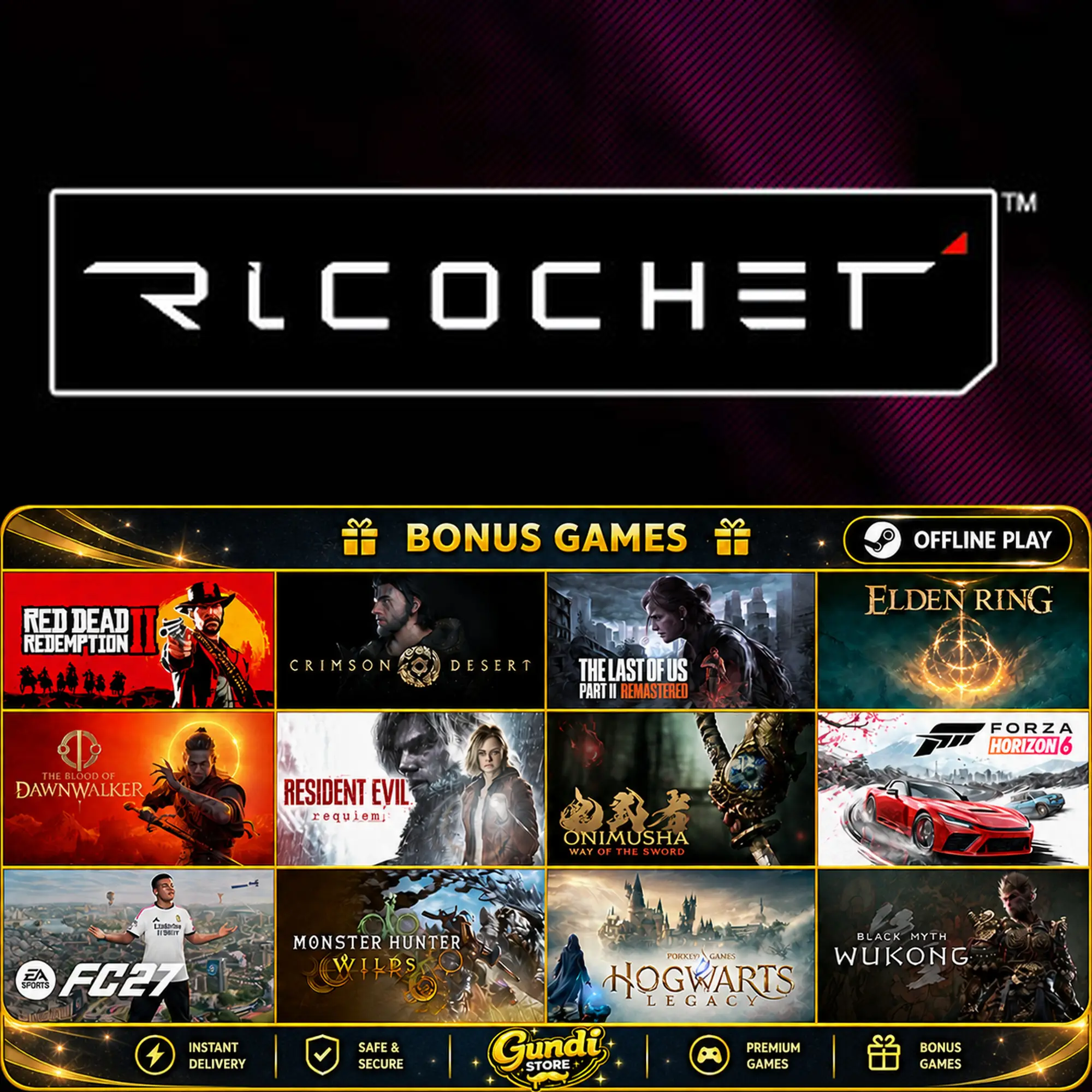 [AUTO CODE] - Ricochet + BONUS GAME
