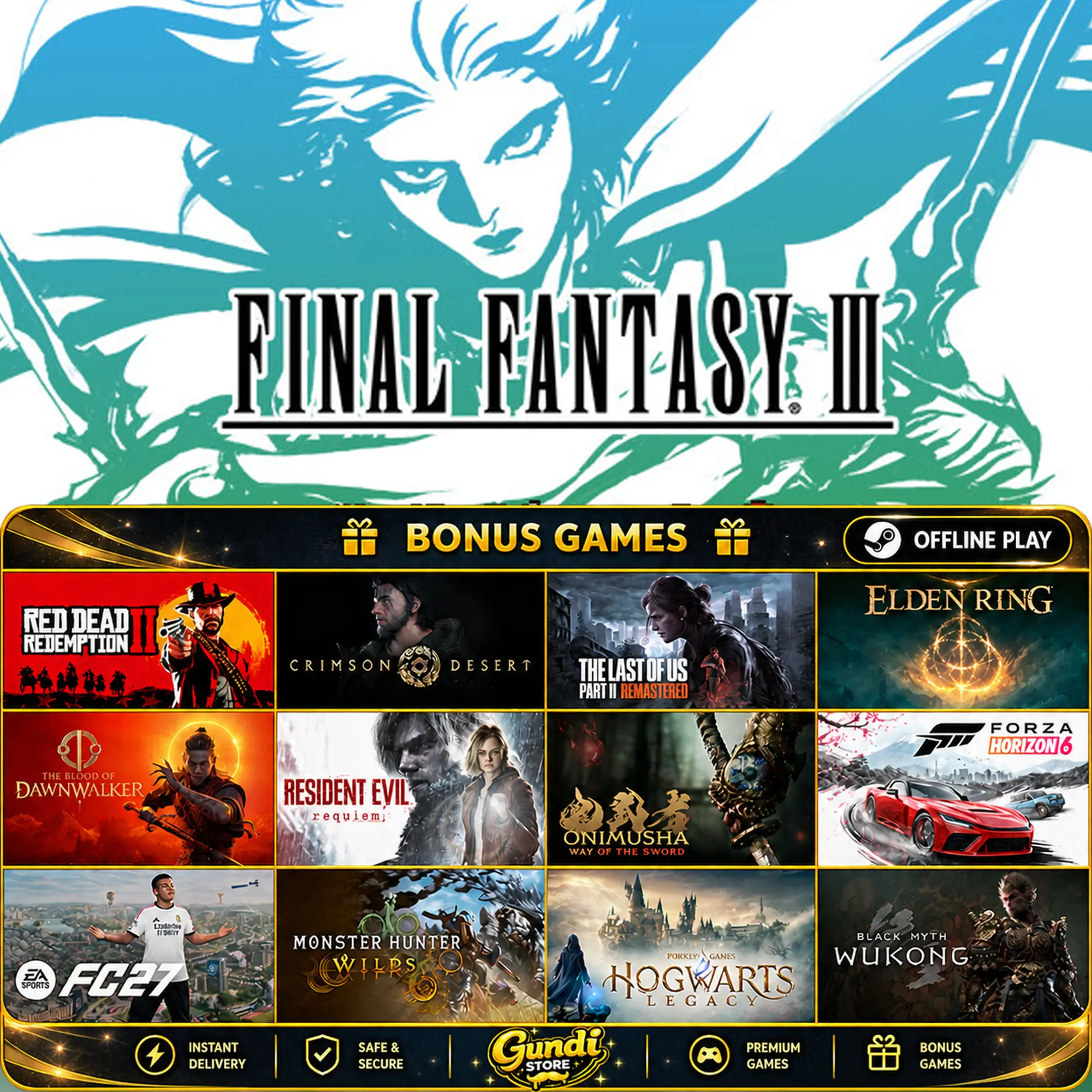 [AUTO CODE] - FINAL FANTASY III + BONUS GAME