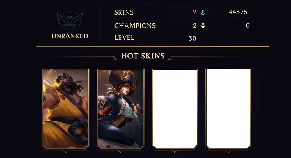 UNRANKED - 30 LVL - 2 SKIN