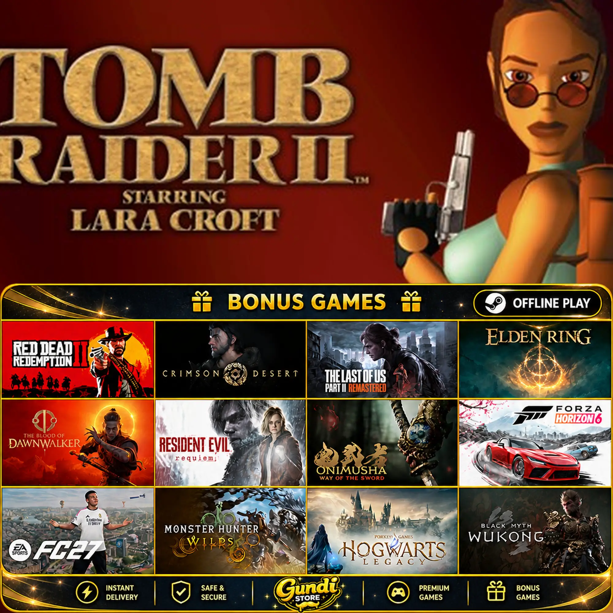 [AUTO CODE] - Tomb Raider II (1997) + BONUS GAME