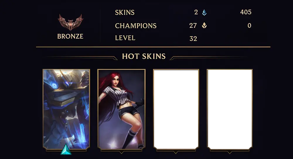 BRONZE IV - 32 LVL - 2 SKIN