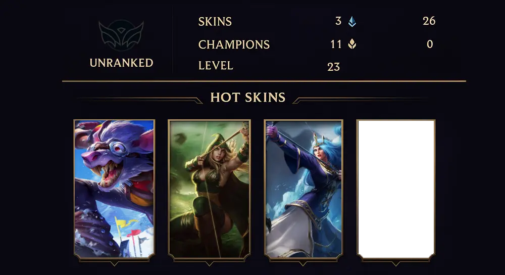 RU - UNRANKED - 23 LVL - 3 SKIN