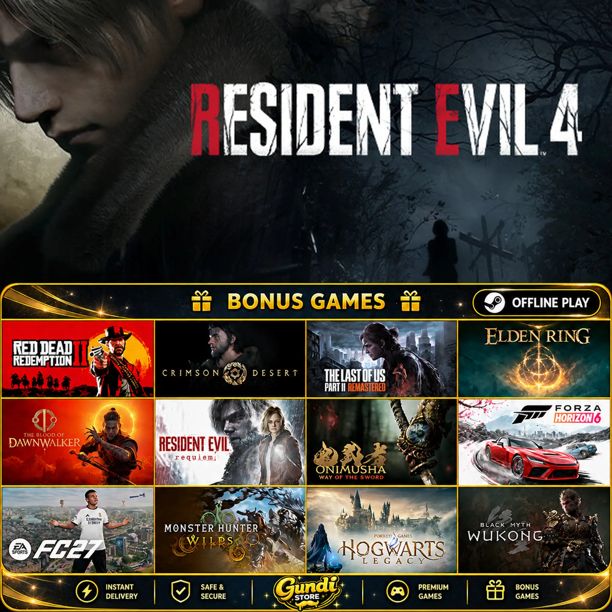 [AUTO CODE] - Resident Evil 4 + BONUS GAME
