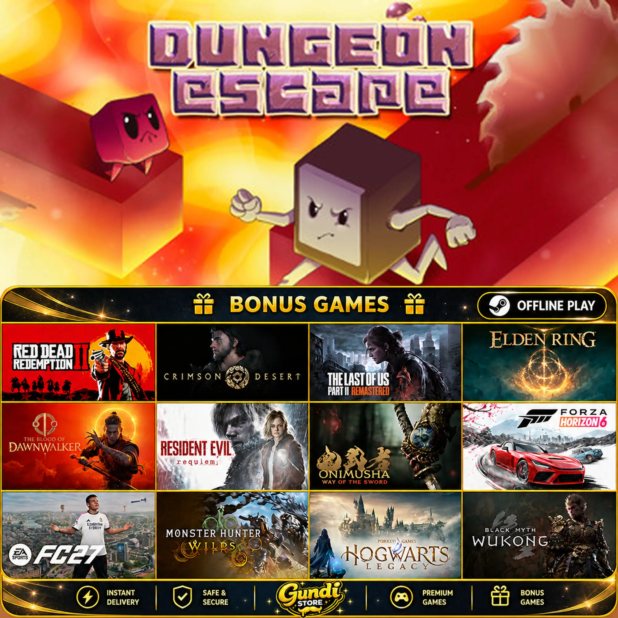 [AUTO CODE] - Dungeon Escape + BONUS GAME