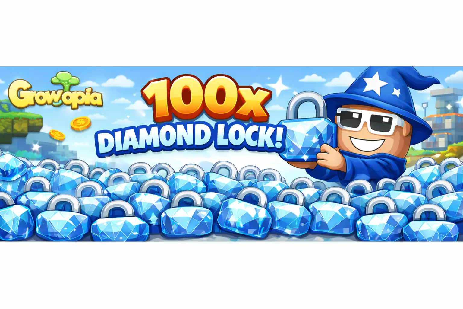 Growtopia ⭐ Growtopia 100x Diamond Lock ⭐