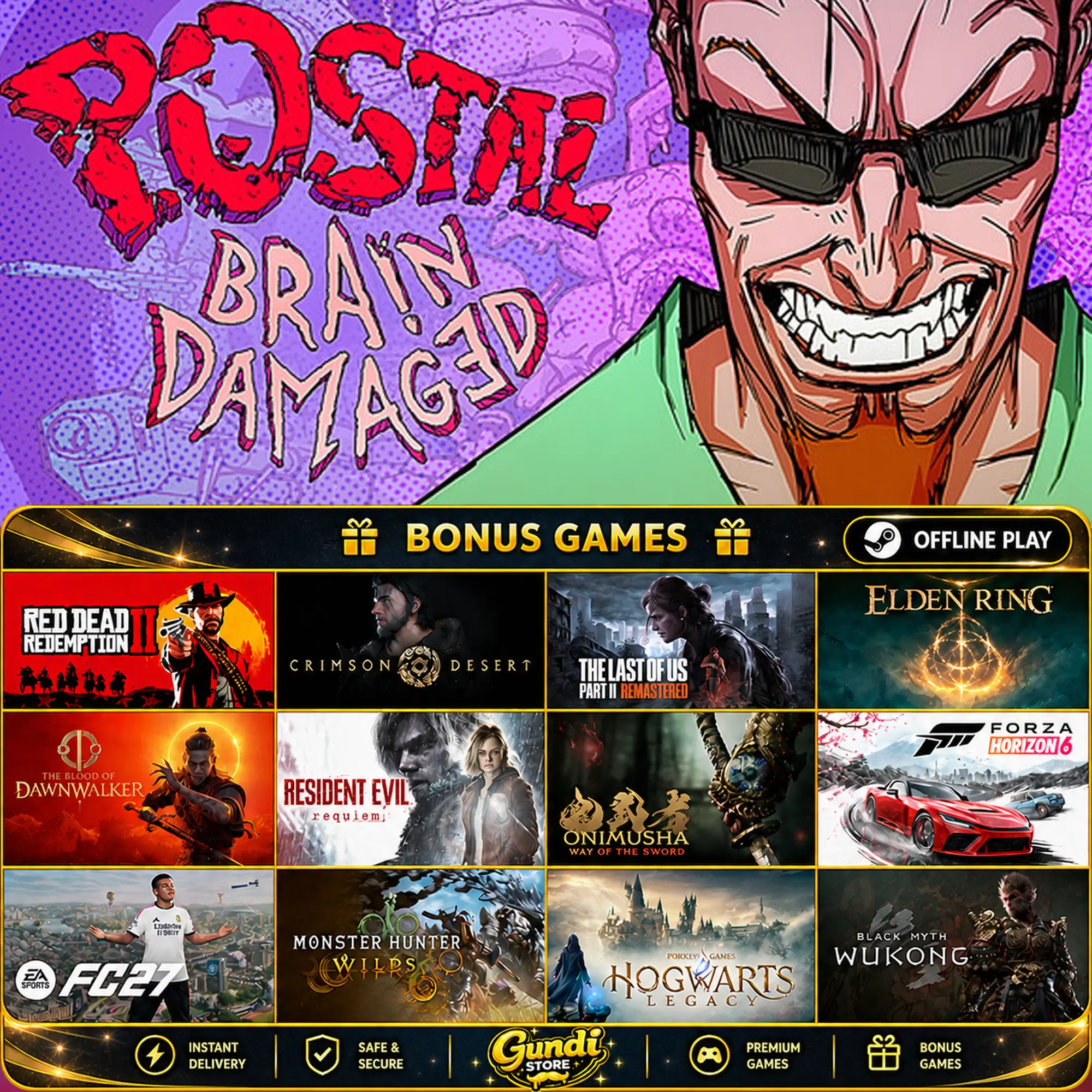 [AUTO CODE] - POSTAL_ Brain Damaged + BONUS GAME
