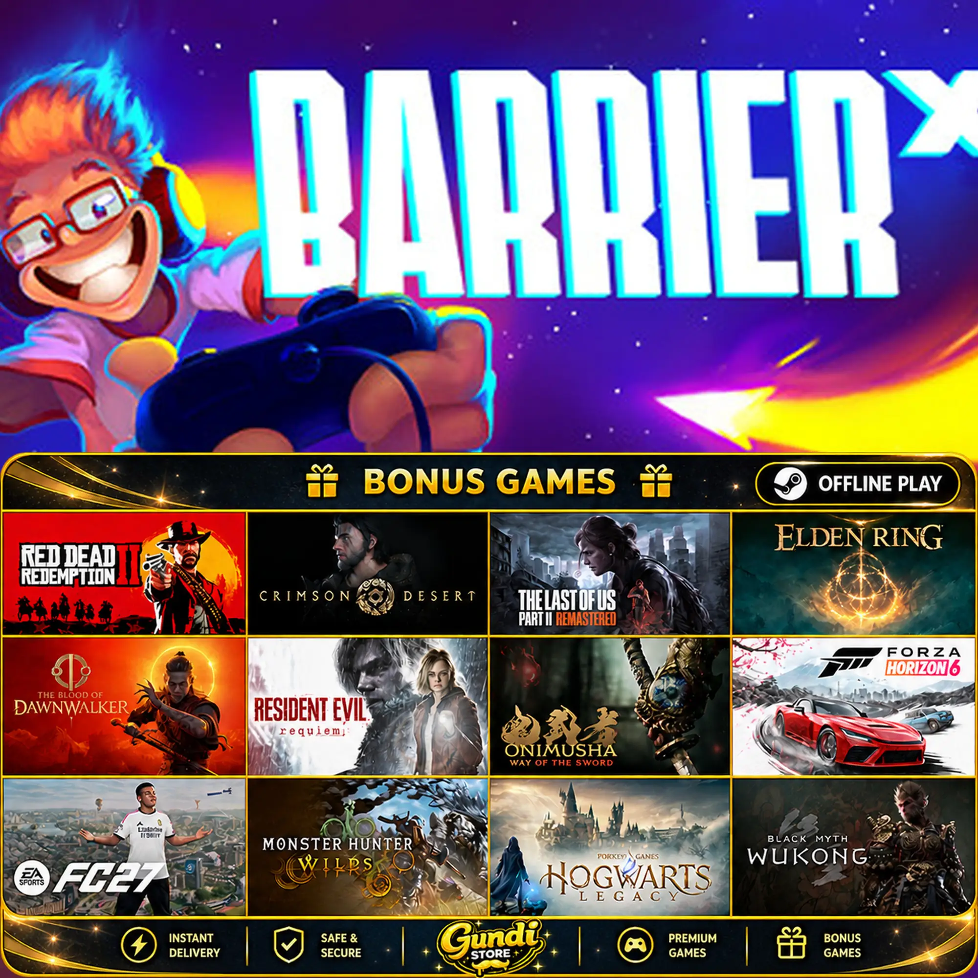 [AUTO CODE] - BARRIER X + BONUS GAME