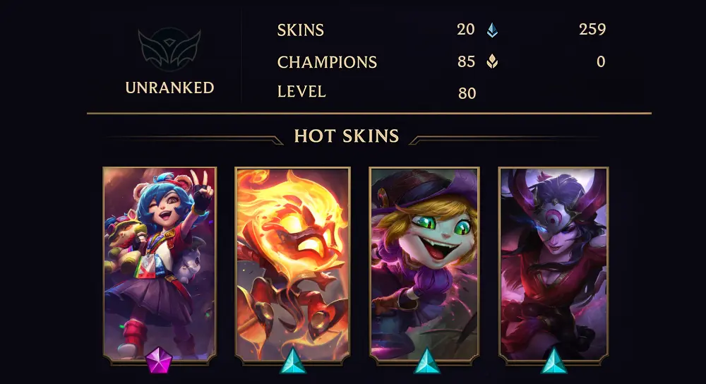 EUNE - UNRANKED - 80 LVL - 20 SKIN