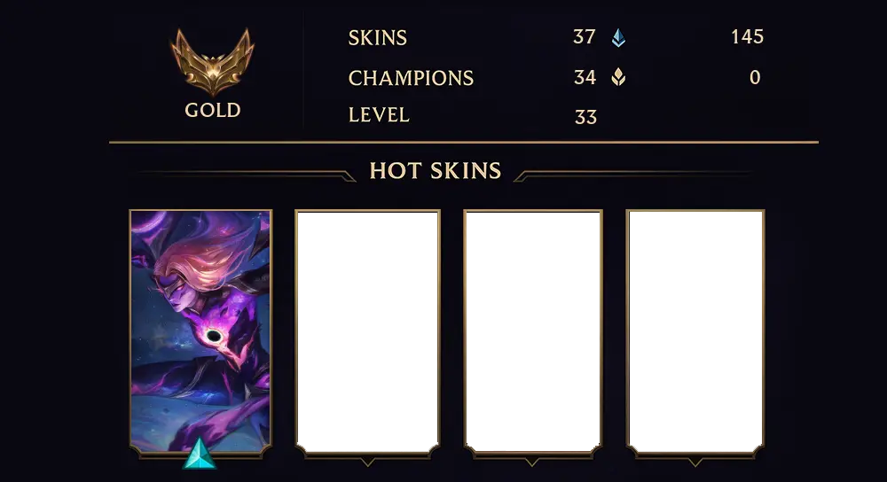 GOLD IV - 33 LVL - 37 SKIN