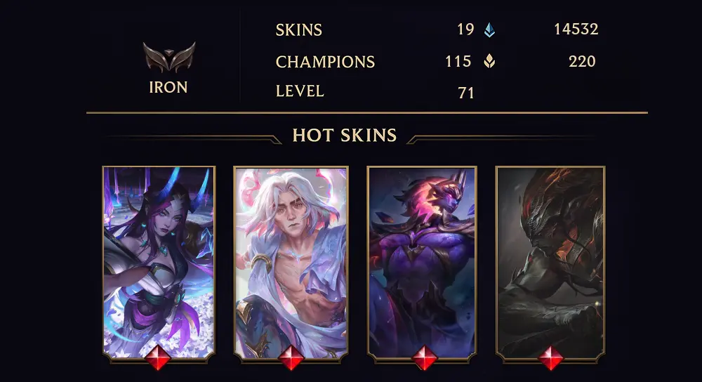 NA - IRON IV - 71 LVL - 19 SKIN