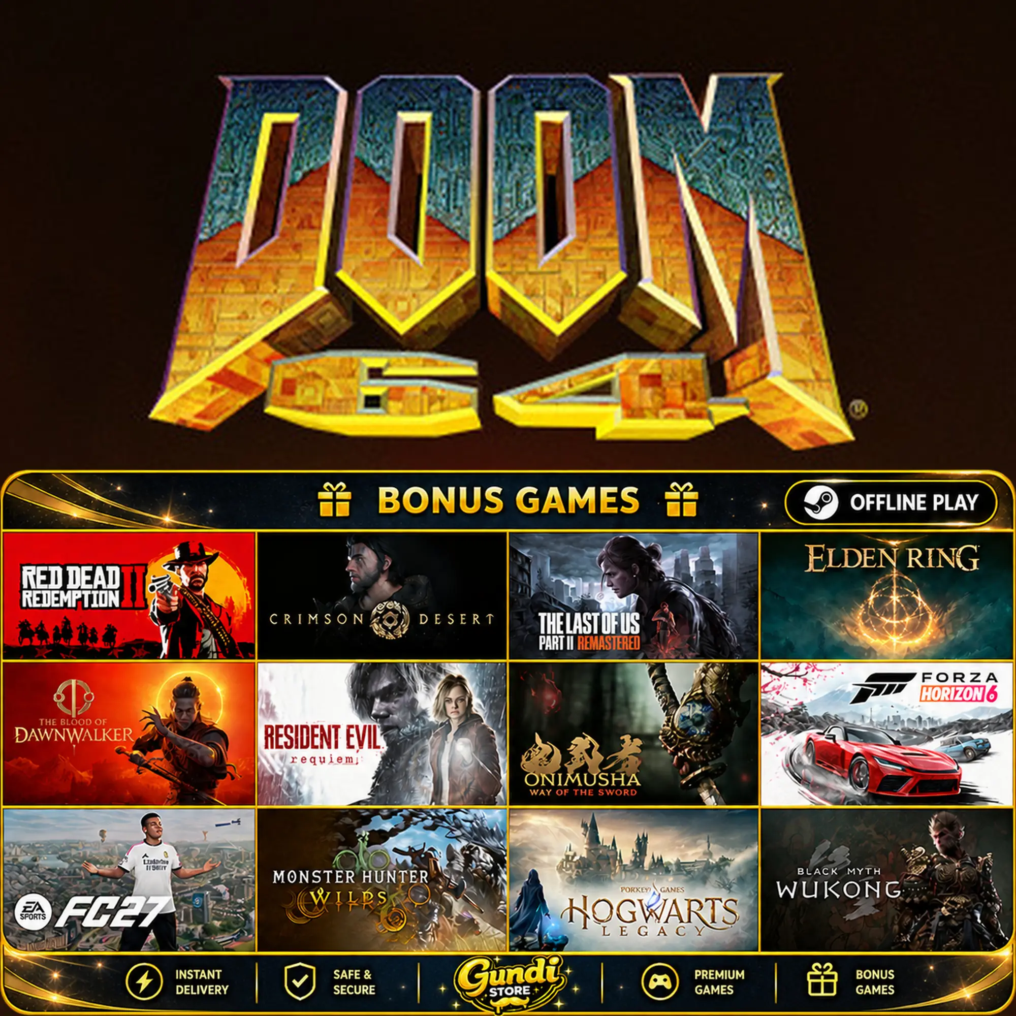 [AUTO CODE] - DOOM 64 + BONUS GAME