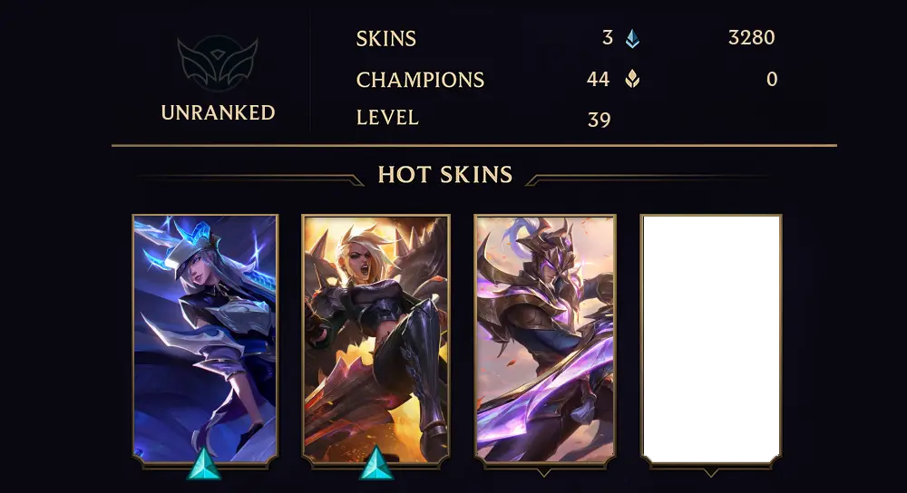 UNRANKED - 39 LVL - 3 SKIN