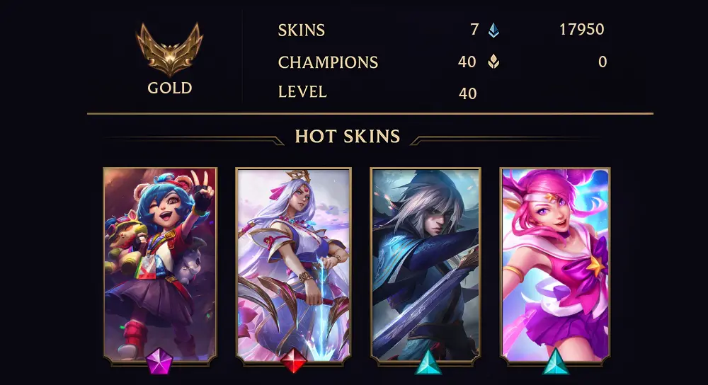 GOLD IV - 40 LVL - 7 SKIN
