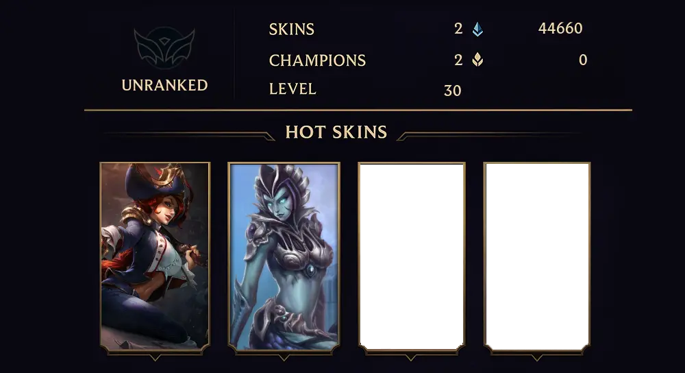 UNRANKED - 30 LVL - 2 SKIN