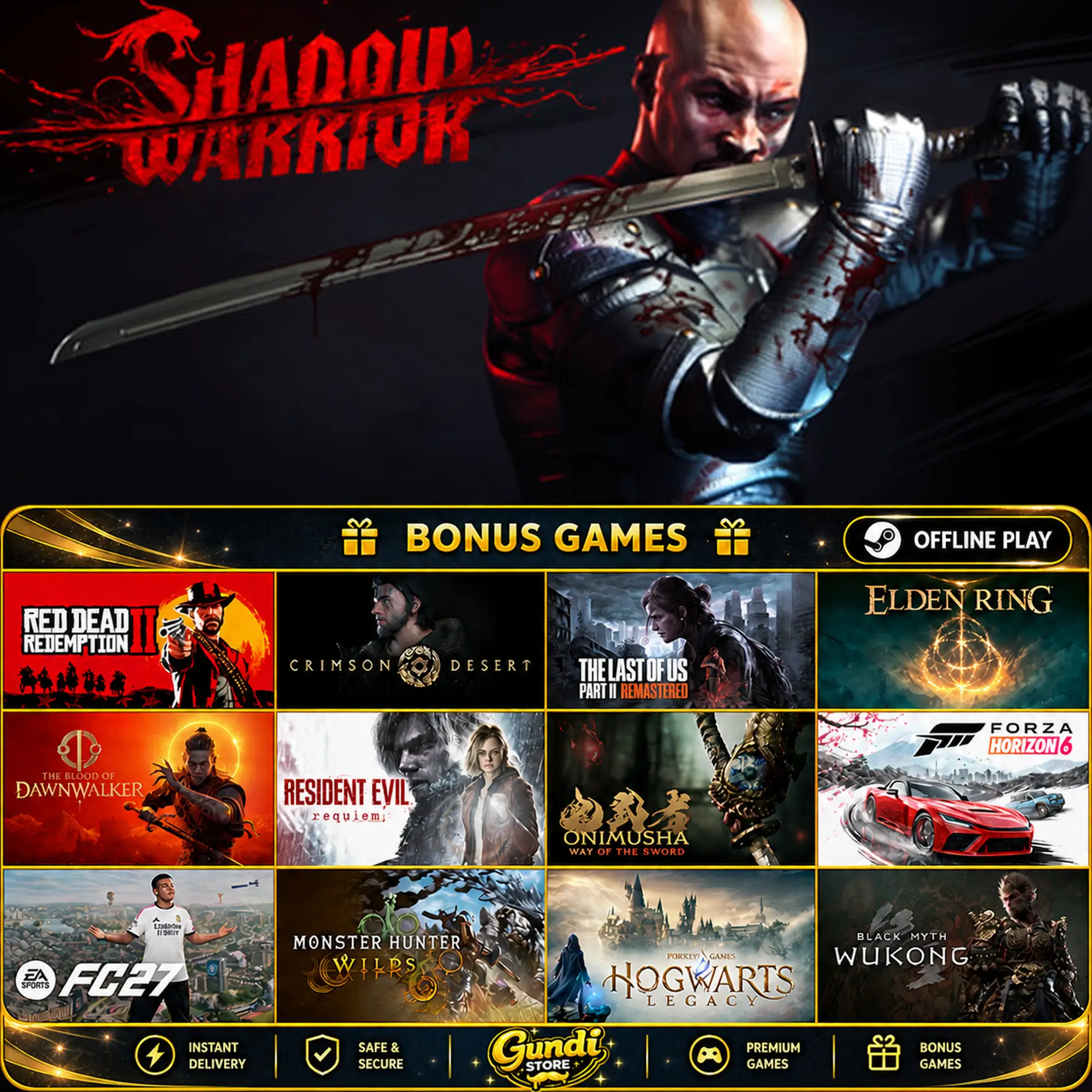 [AUTO CODE] - Shadow Warrior + BONUS GAME