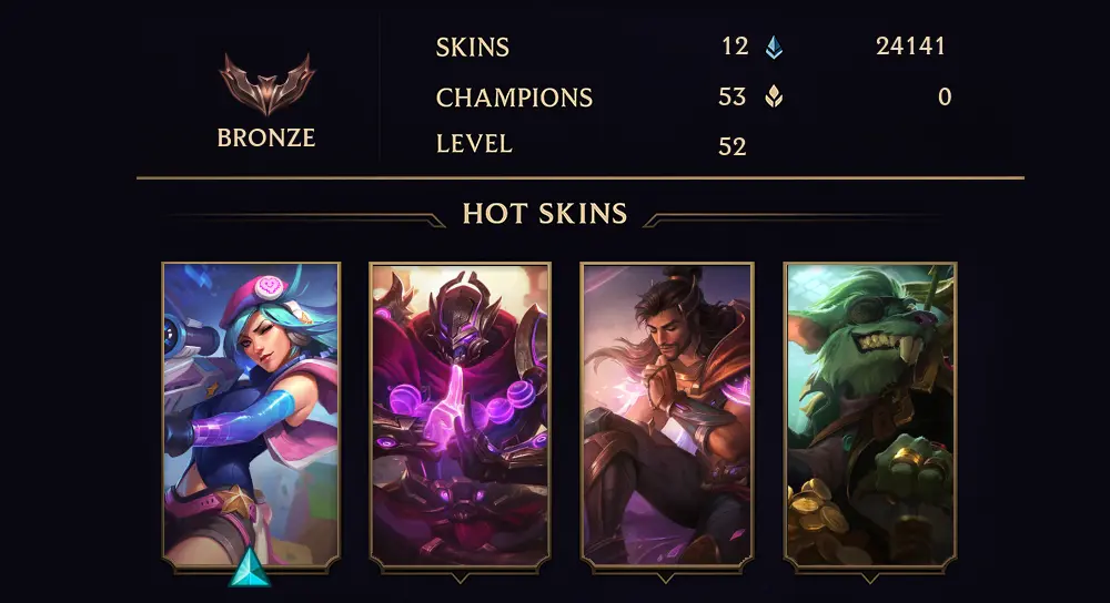 BRONZE II - 52 LVL - 12 SKIN