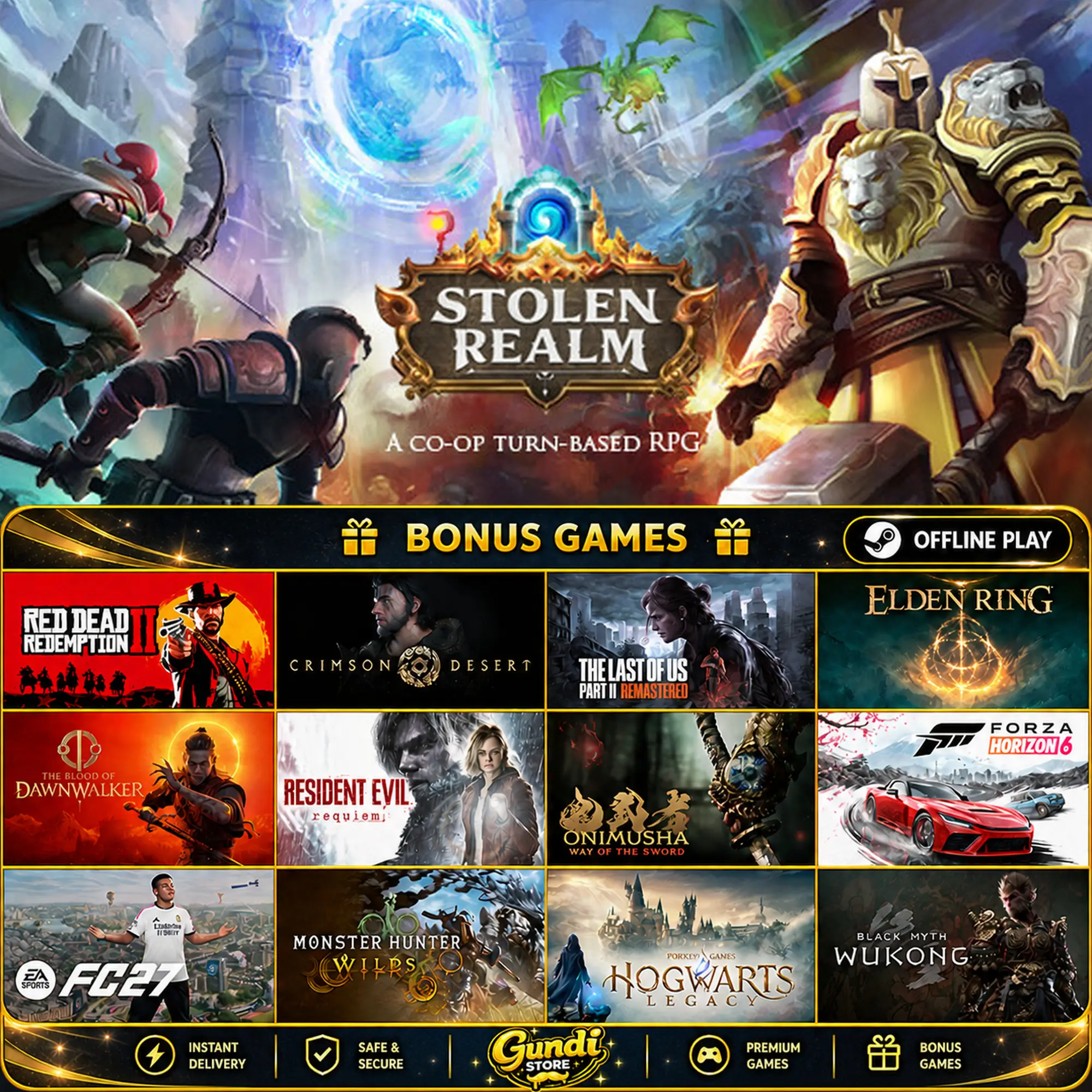 [AUTO CODE] - Stolen Realm + BONUS GAME