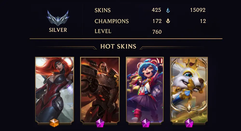 SILVER IV - 760 LVL - 425 SKIN