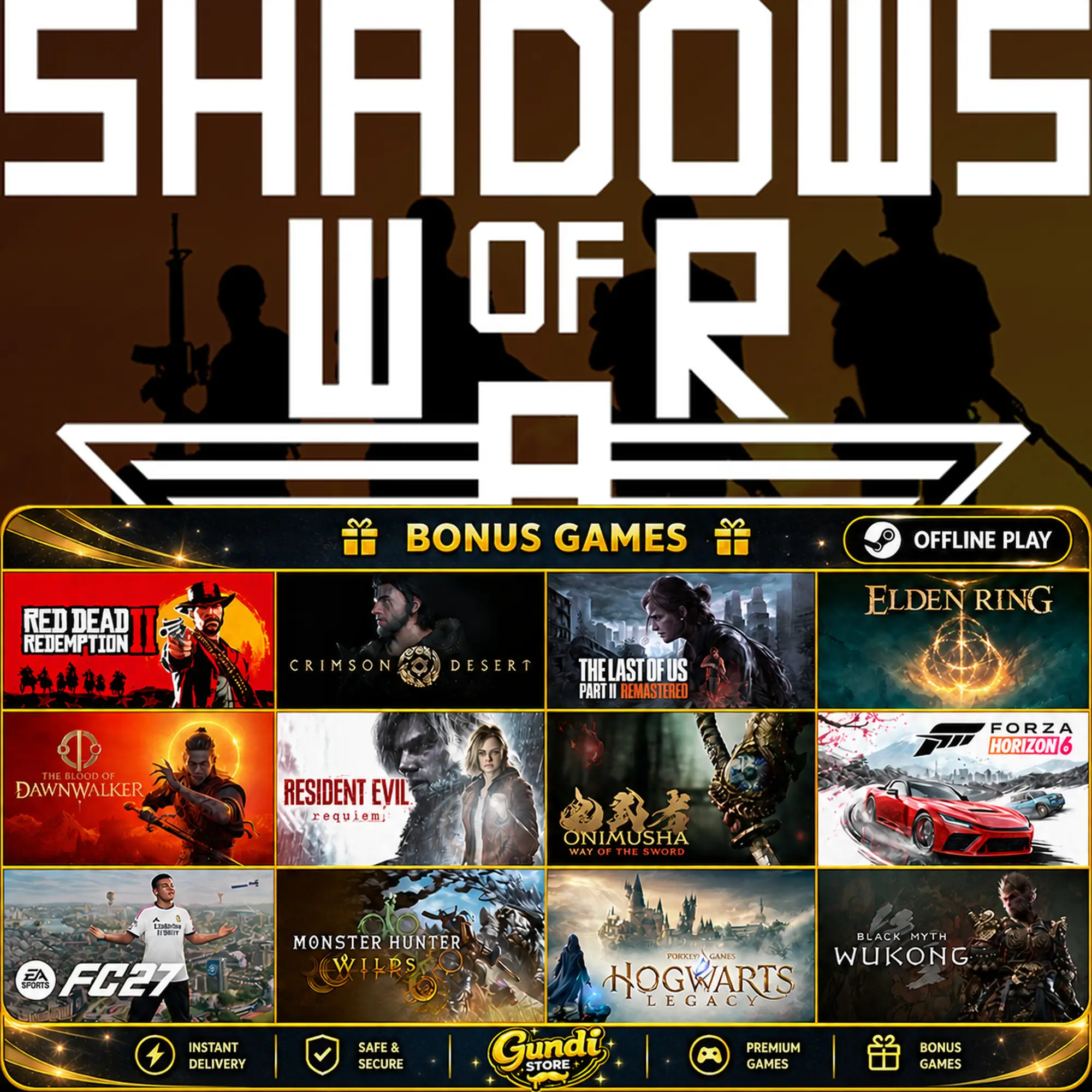 [AUTO CODE] - Shadows of War + BONUS GAME