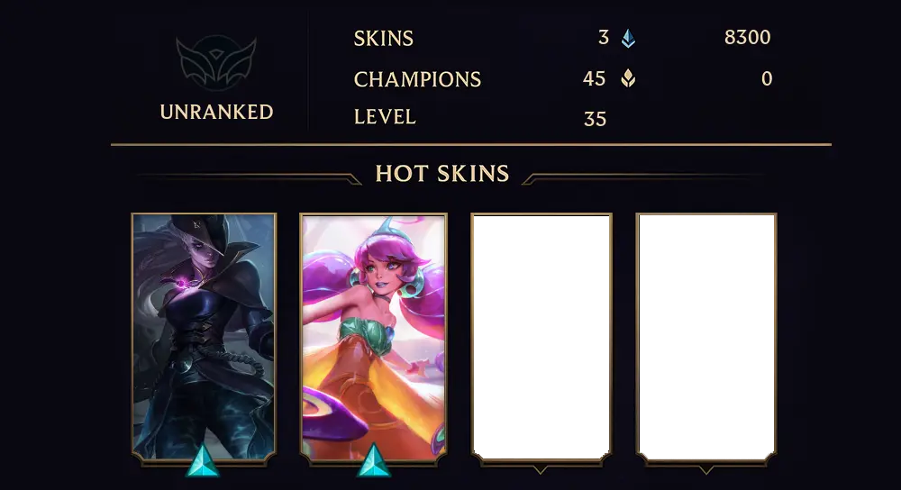 UNRANKED - 35 LVL - 3 SKIN