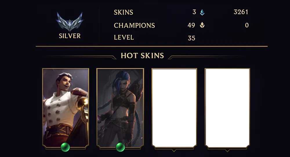 SILVER II - 35 LVL - 3 SKIN