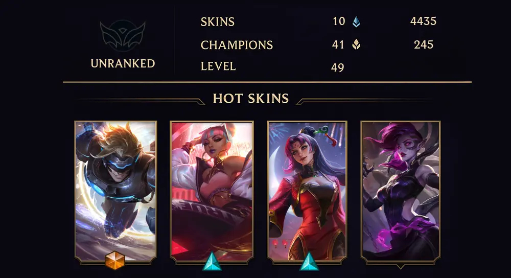 UNRANKED - 49 LVL - 10 SKIN