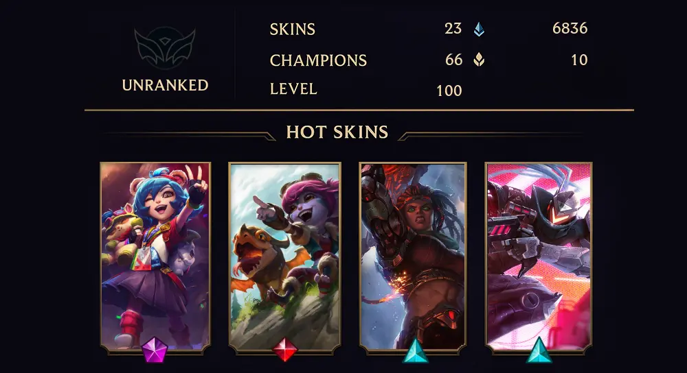 UNRANKED - 100 LVL - 23 SKIN
