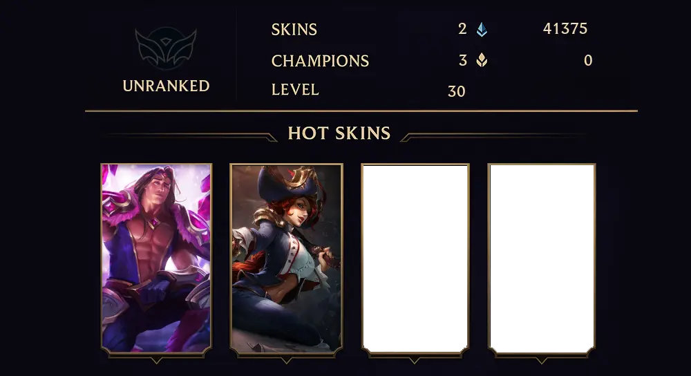UNRANKED - 30 LVL - 2 SKIN