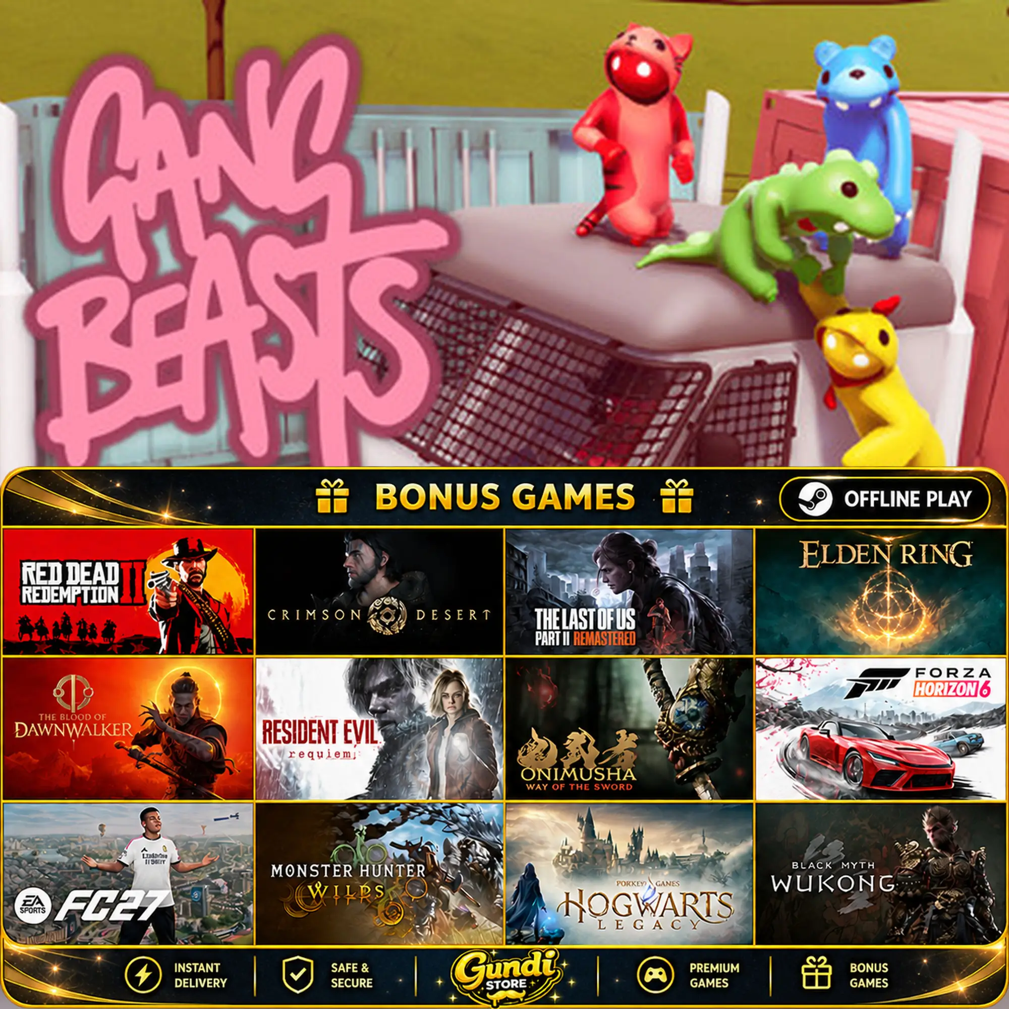 [AUTO CODE] - Gang Beasts + BONUS GAME