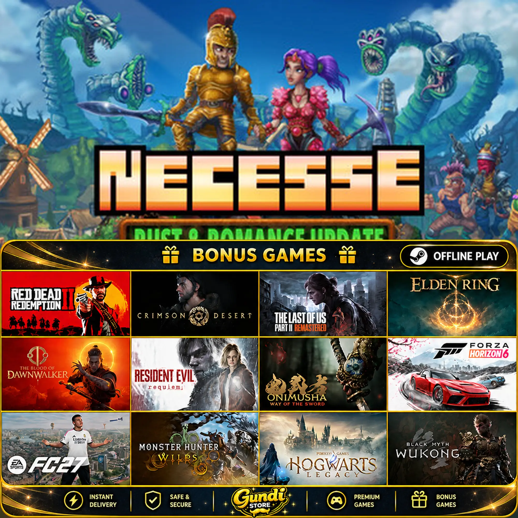 [AUTO CODE] - Necesse + BONUS GAME