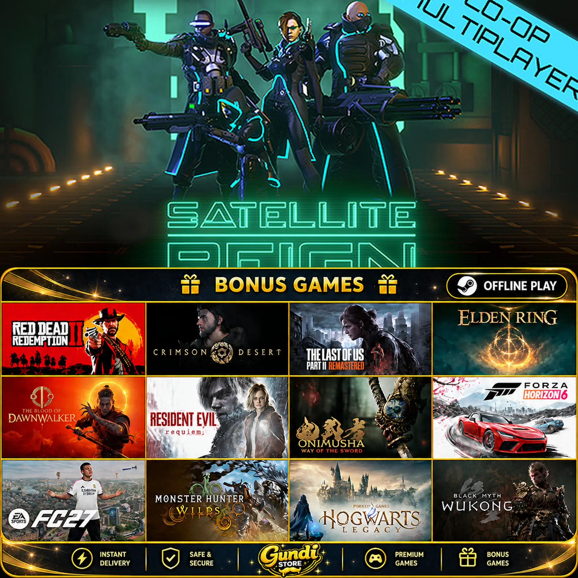 [AUTO CODE] - Satellite Reign + BONUS GAME