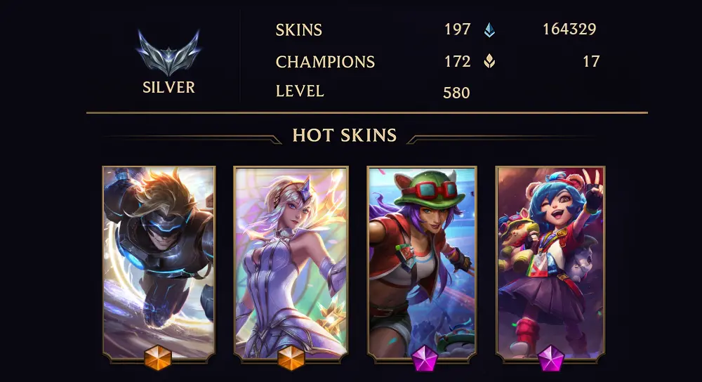 SILVER IV - 580 LVL - 197 SKIN