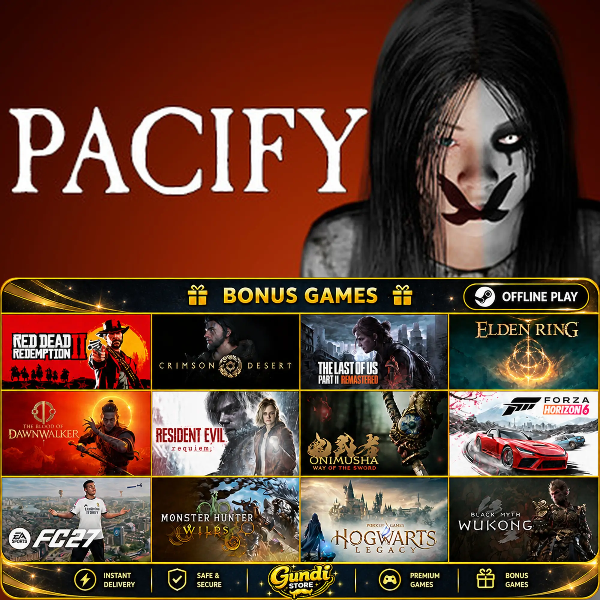 [AUTO CODE] - Pacify + BONUS GAME