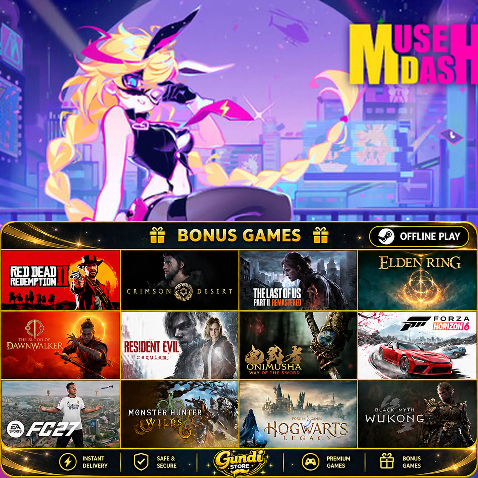 [AUTO CODE] - Muse Dash + BONUS GAME