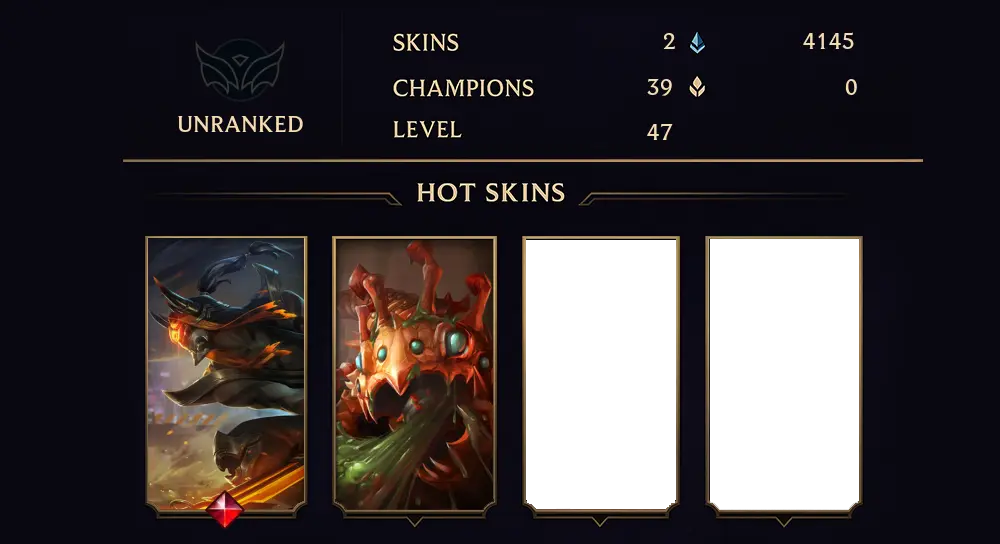 BR - UNRANKED - 47 LVL - 2 SKIN