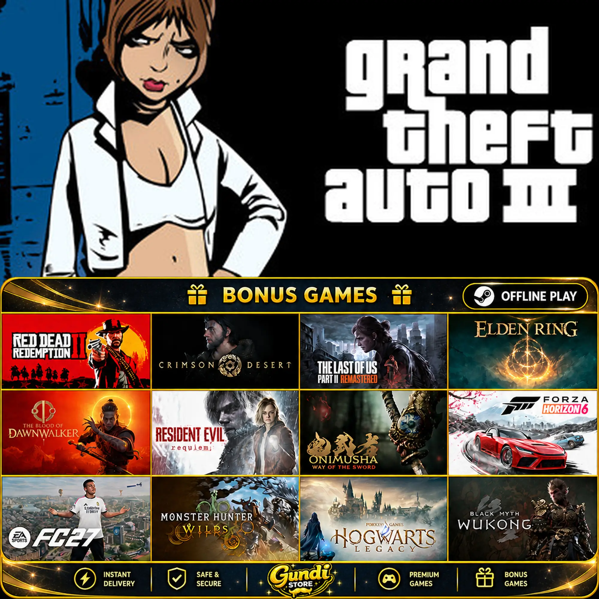 [AUTO CODE] - Grand Theft Auto III + BONUS GAME