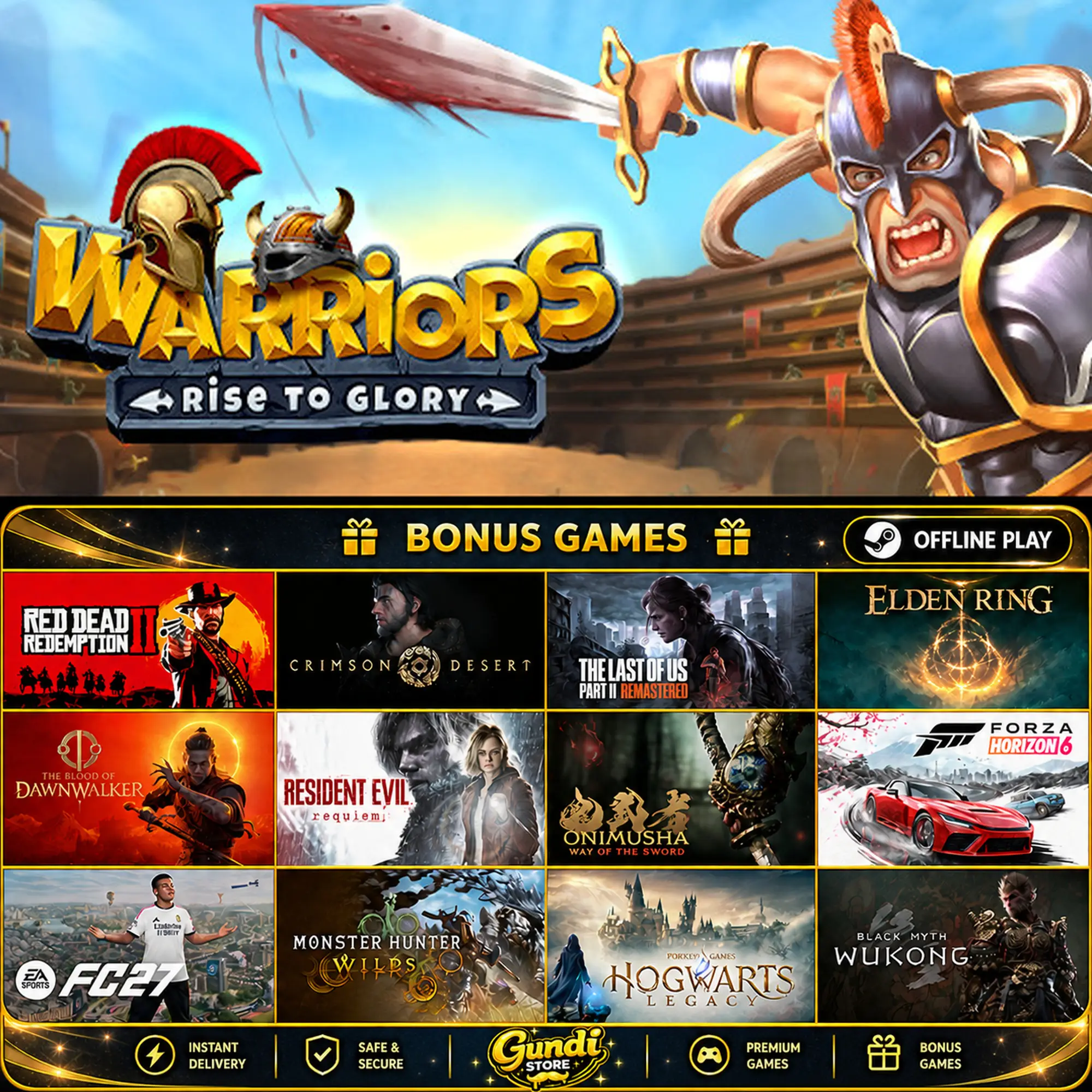[AUTO CODE] - Warriors_ Rise to Glory + BONUS GAME