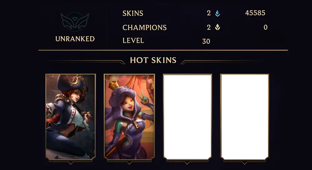 UNRANKED - 30 LVL - 2 SKIN