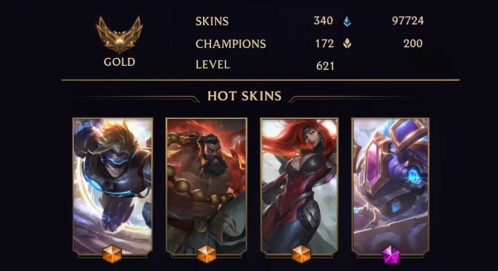 GOLD I - 621 LVL - 340 SKIN