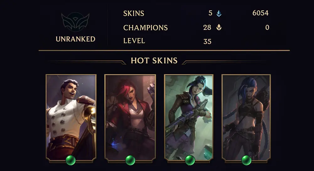 UNRANKED - 35 LVL - 5 SKIN