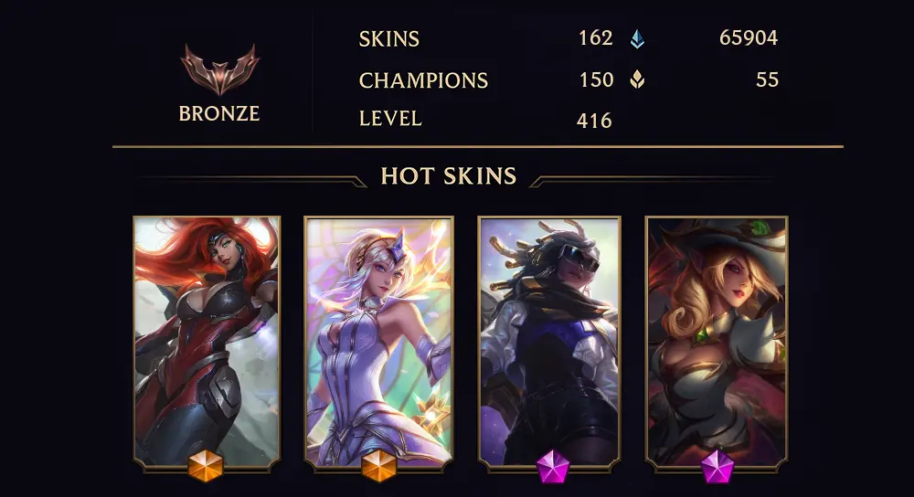 BRONZE III - 416 LVL - 162 SKIN