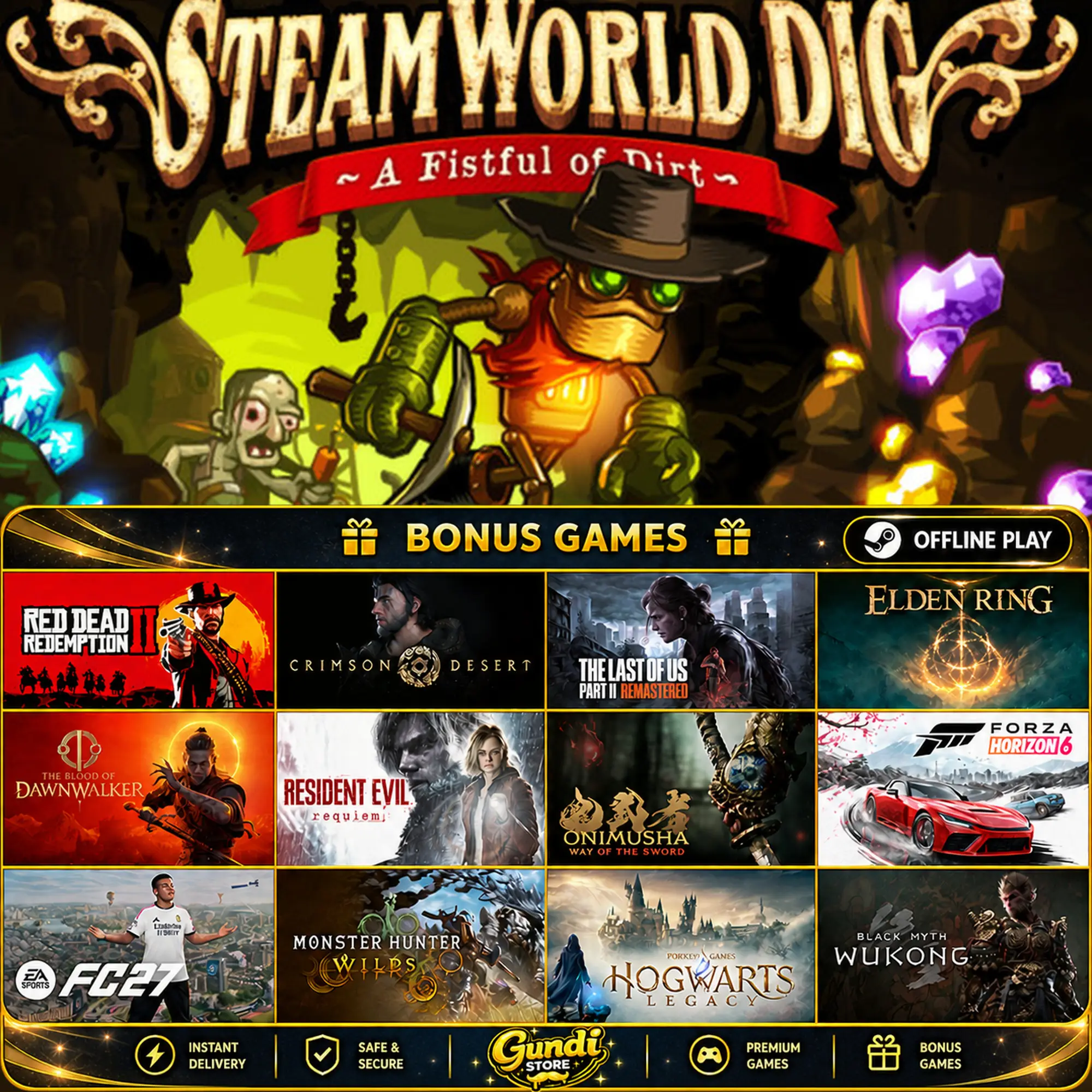[AUTO CODE] - SteamWorld Dig + BONUS GAME