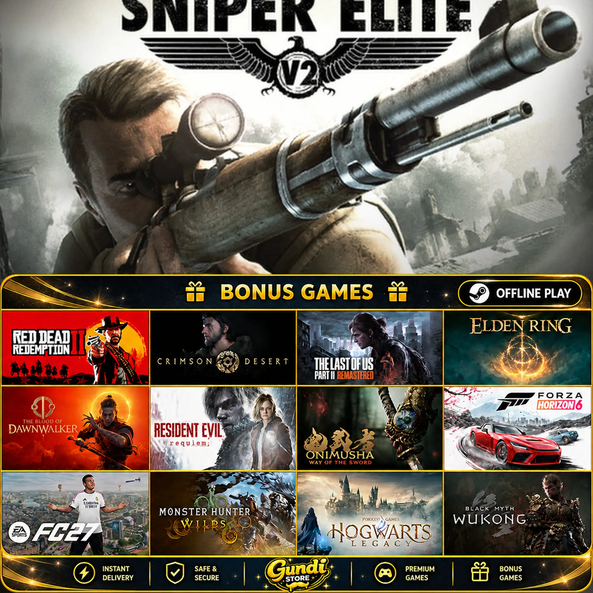 [AUTO CODE] - Sniper Elite V2 + BONUS GAME