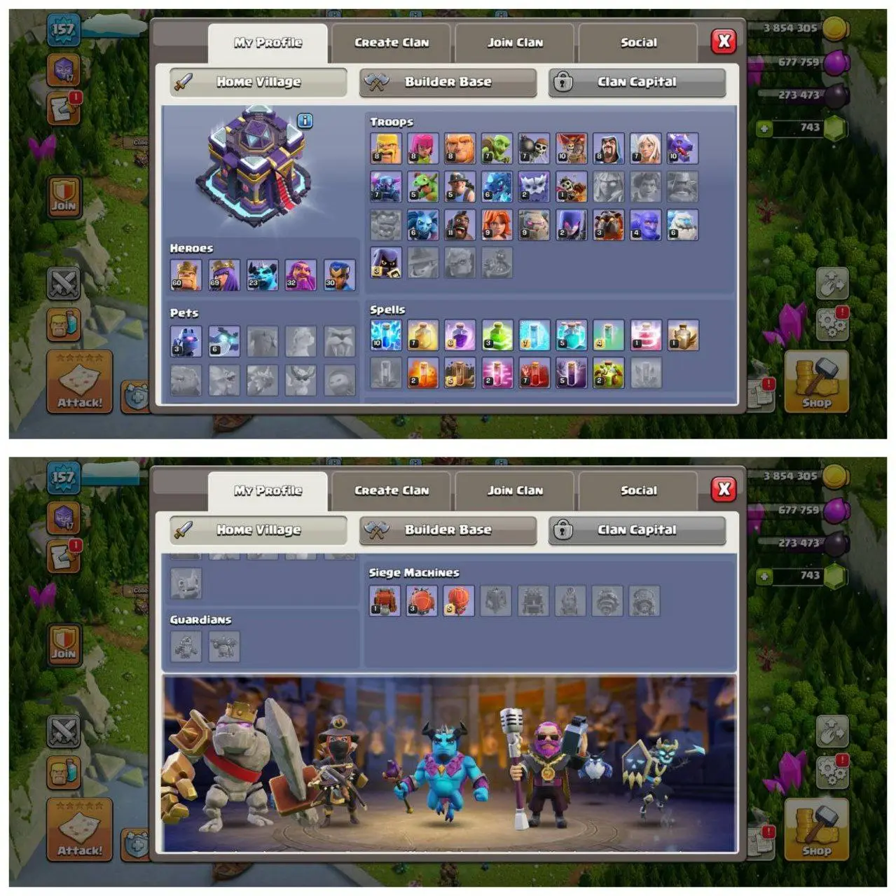 {70% DISCOUNT} TH15 HALF MAX ID⚡️5 EPIC EQUIPMENT⚡️XP-157⚡️HERO 60-69-23-32-30⚡️ 179 CWL MEDALS⚡️OP LAB⚡️INSTANT DELIVERY 🚚