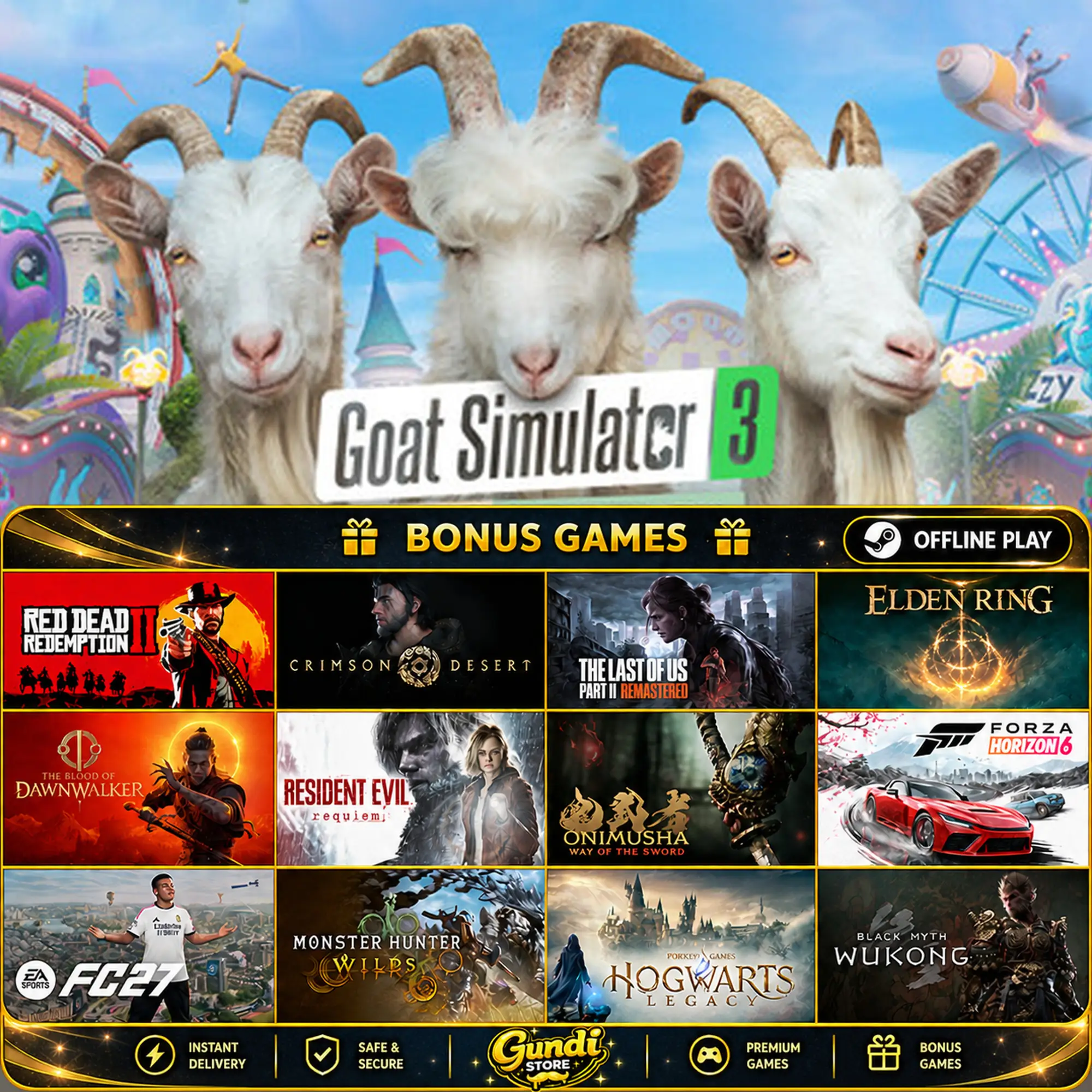 [AUTO CODE] - Goat Simulator 3 + BONUS GAME
