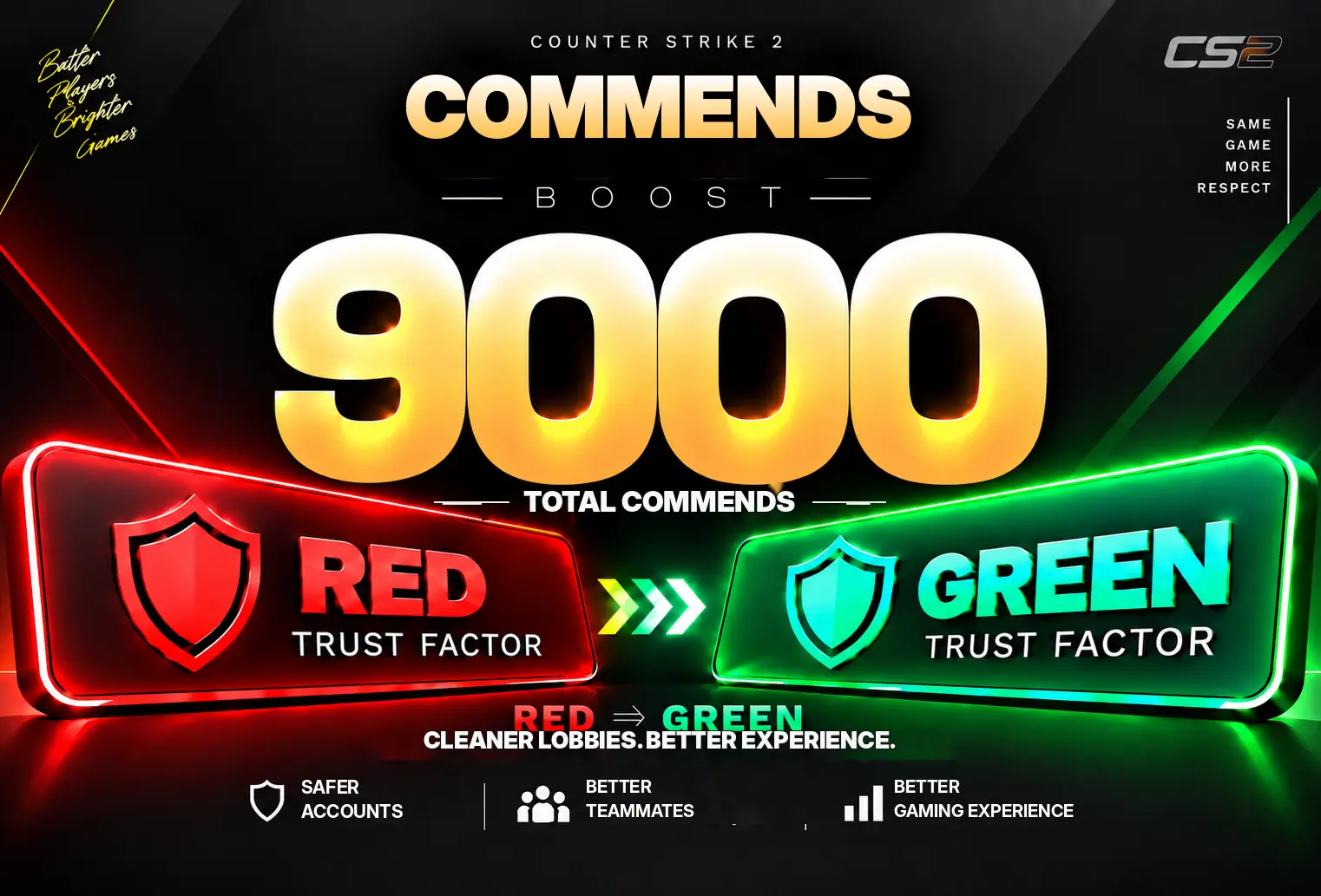 🤍CS2 COMMENDS BOOST🤍(3000/3000/3000)🤍GREEN FACTOR, LIKES, PRAISE🤍